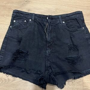 Bershka black jean shorts